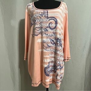 CJ Banks 3/4 length sleeve top. Size 3X